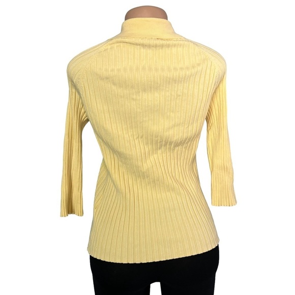 3/$30 🍂 Belldini Yellow Knit Y2K Bling Collared Sweater - Picture 6 of 9